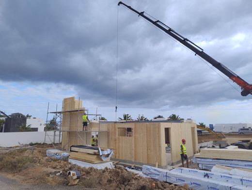 Colocación de los muros CLT